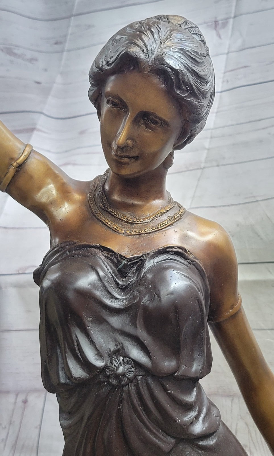 Buy Art Deco/Nouveau Bronze Sculpture Lamp – Tall French Woman Statue by Moreau, Hot Cast