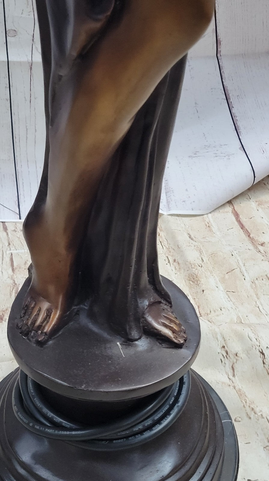 Buy Art Deco/Nouveau Bronze Sculpture Lamp – Tall French Woman Statue by Moreau, Hot Cast