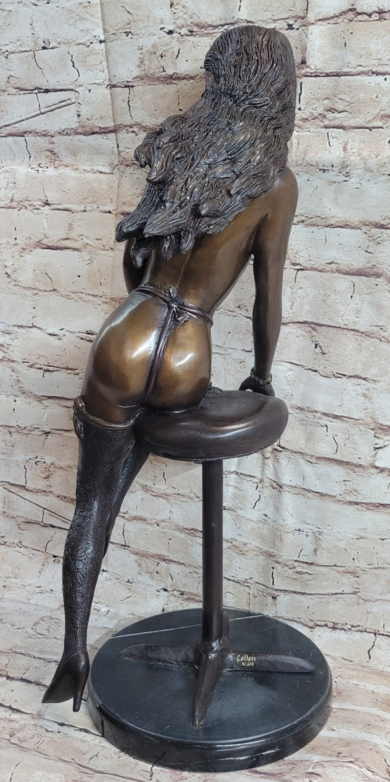 Home and Office Decor: Collett Signed Bronze Nude Woman Sculpture