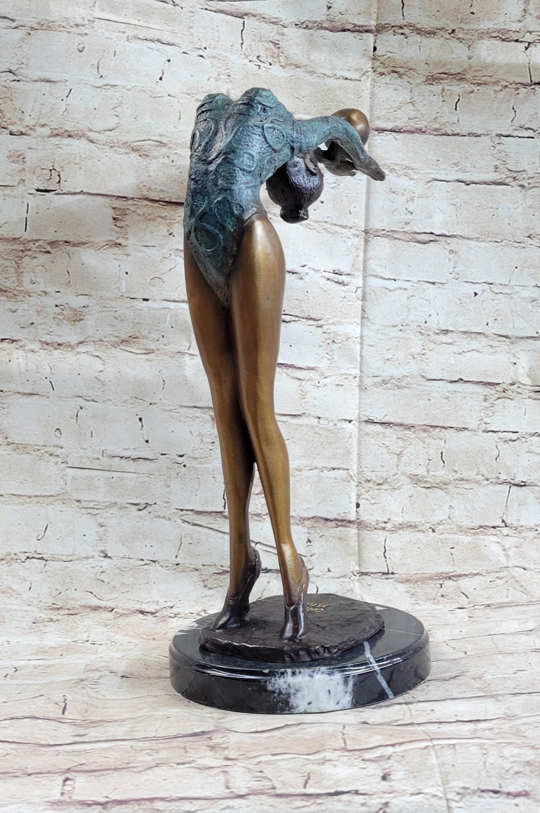 Stunning Collett Swiss Artist Nick Gymnast Woman Bronze Statue LTD EDTION