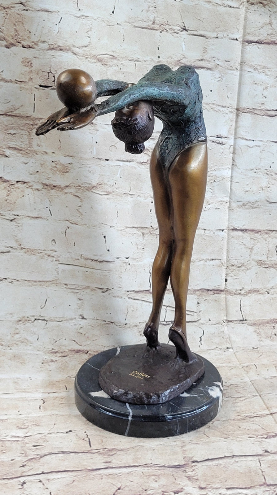 Stunning Collett Swiss Artist Nick Gymnast Woman Bronze Statue LTD EDTION