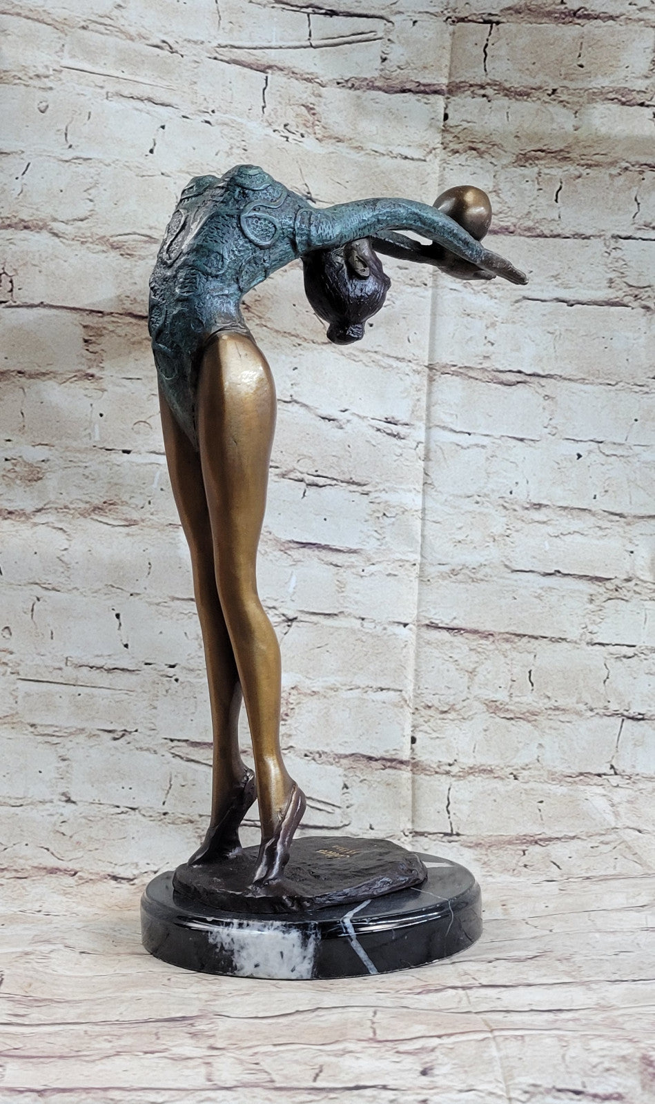 Stunning Collett Swiss Artist Nick Gymnast Woman Bronze Statue LTD EDTION
