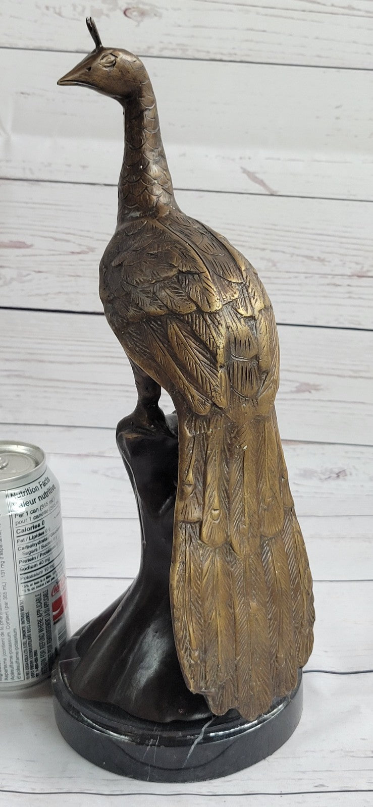 100% Pure Bronze Copper exquisite Carve peacock peafowl Bird Art statuary Figure