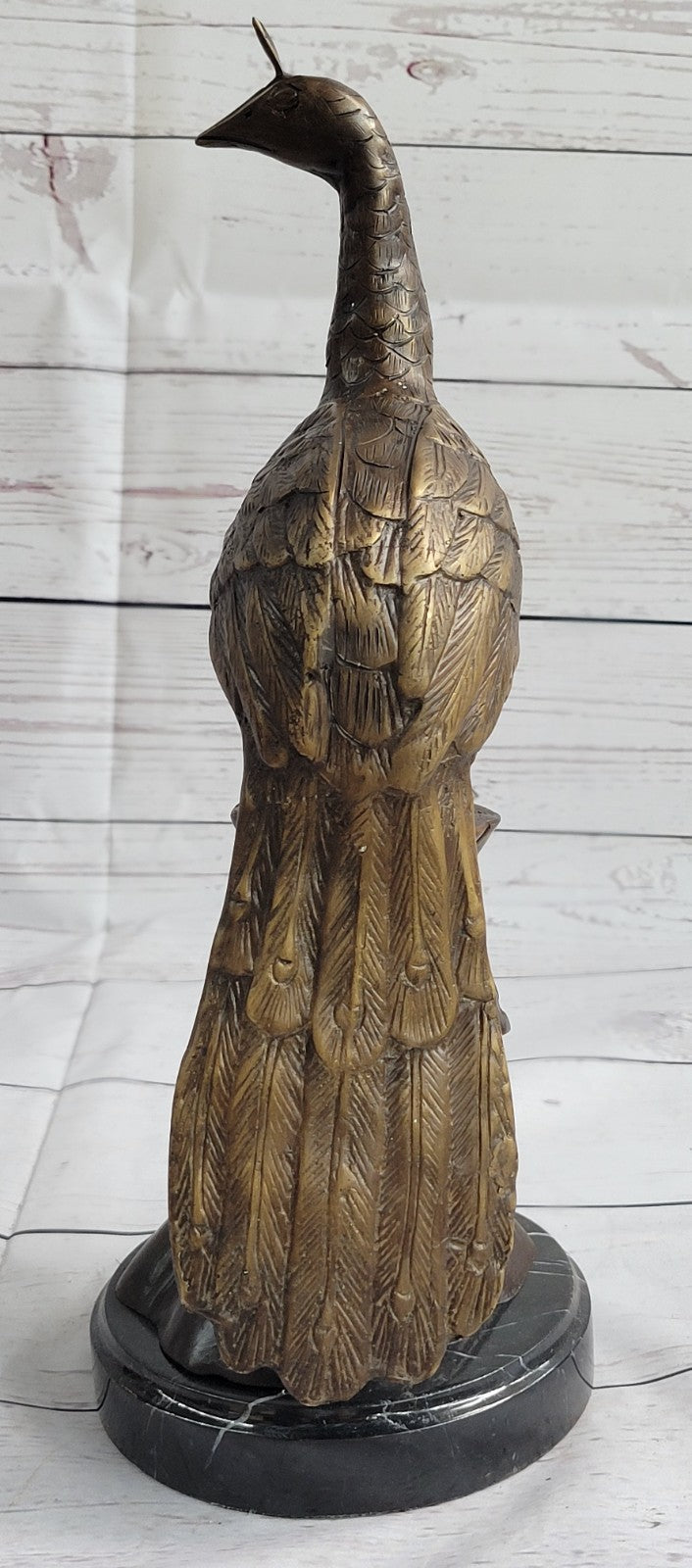 100% Pure Bronze Copper exquisite Carve peacock peafowl Bird Art statuary Figure