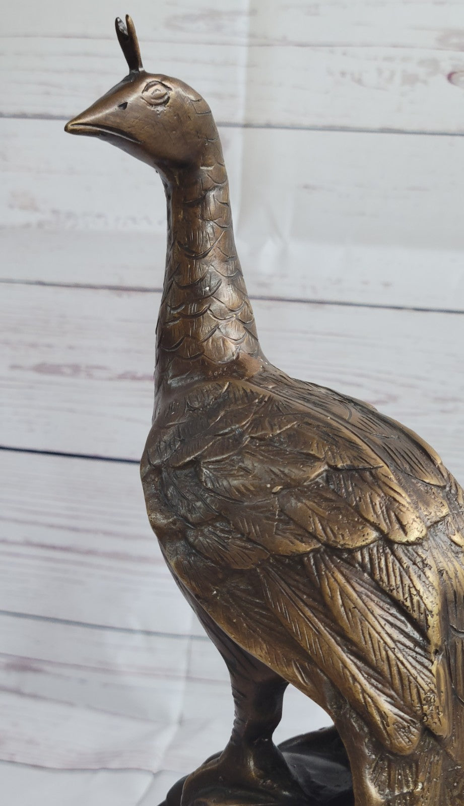 100% Pure Bronze Copper exquisite Carve peacock peafowl Bird Art statuary Figure