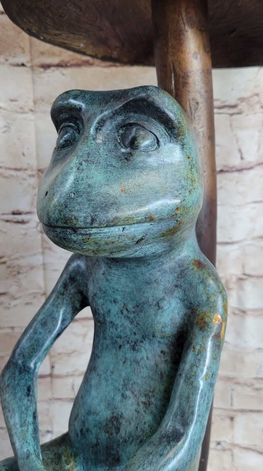 Frog Man Sculpture Statue Cute Figure And Green Patina Bronze Hot Cast Art Deco