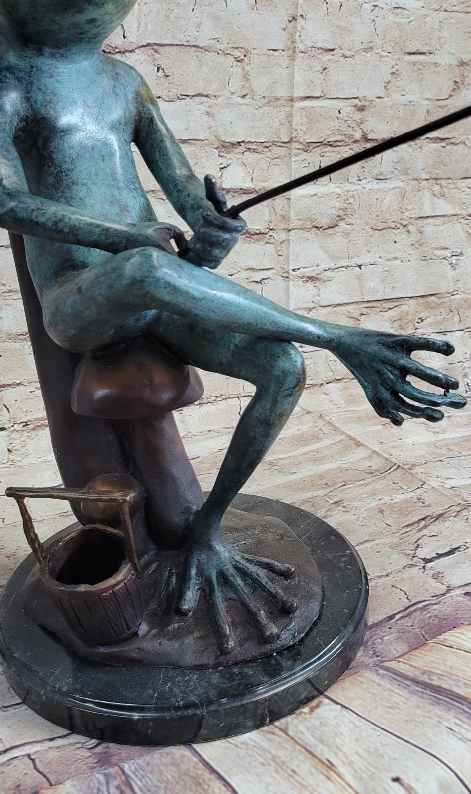 Frog Man Sculpture Statue Cute Figure And Green Patina Bronze Hot Cast Art Deco