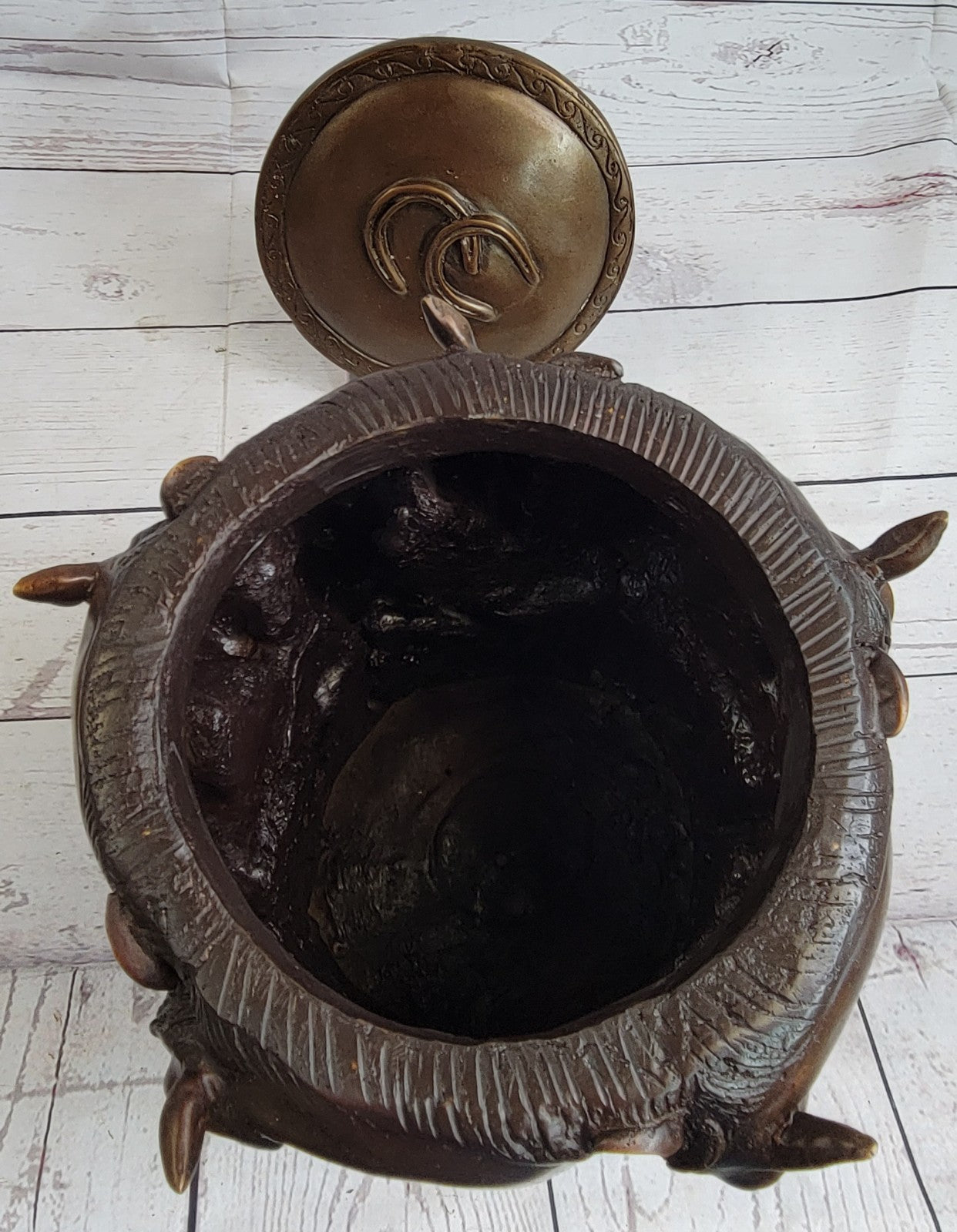 Elegant Bronze Urn Statue Sculpture Hand Made Horses Classical Art Deco Sale