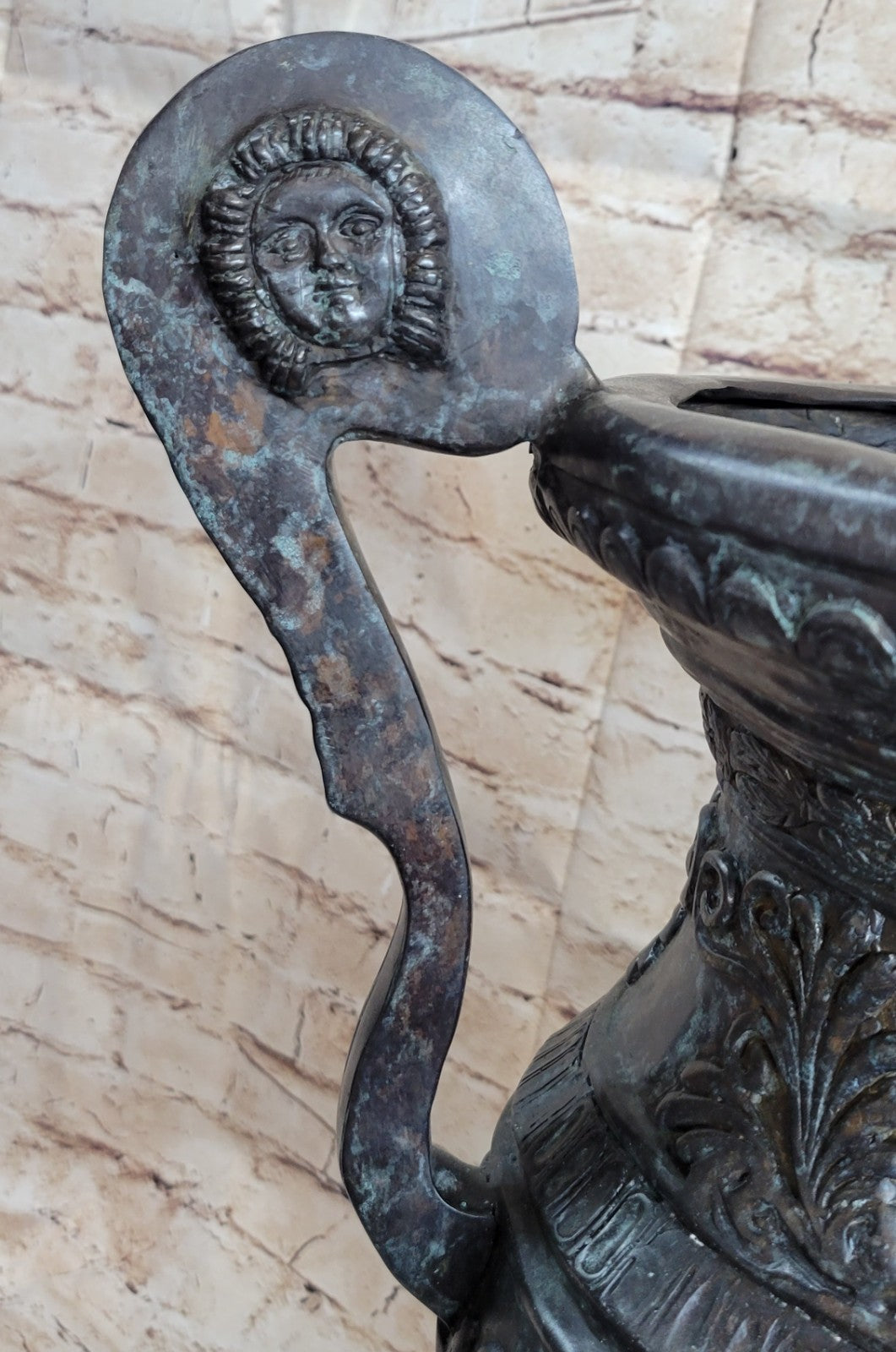 Art Deco Verdi Handcrafted Detailed Bronze Vase Sculpture Figurine Figure Decor