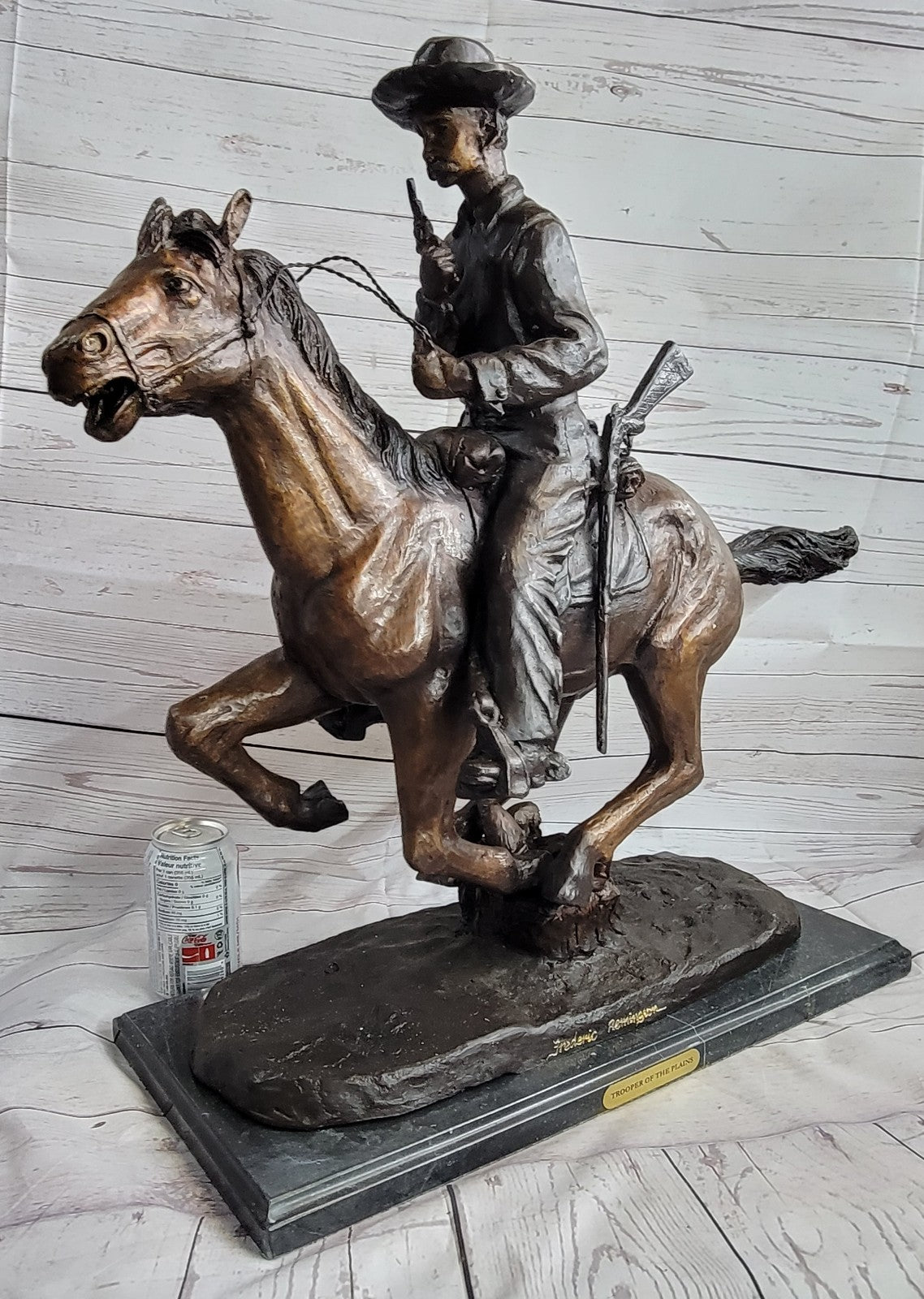 "TROOPER OF THE PLAINS" Bronze Reproduction Cavalry Soldier FREDRIC REMINGTON