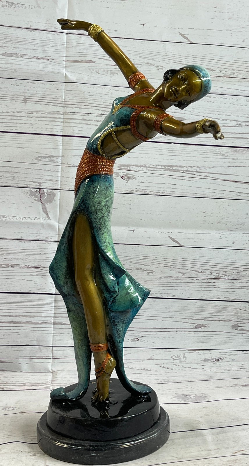 Art Deco Large Ballerina Dancers Bronze Collectible Sculpture Original Figurine