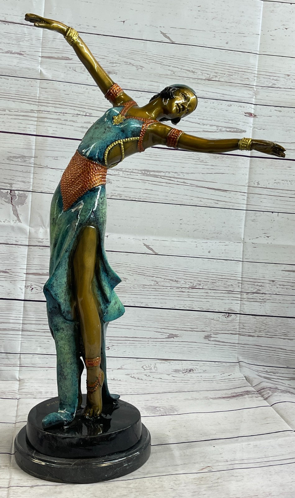 Art Deco Large Ballerina Dancers Bronze Collectible Sculpture Original Figurine