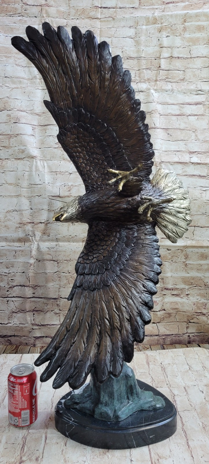 Bronze Eagle Sculpture by French Mogniez-"Majestic Fisherman" BEAUTIFUL & HUGE!