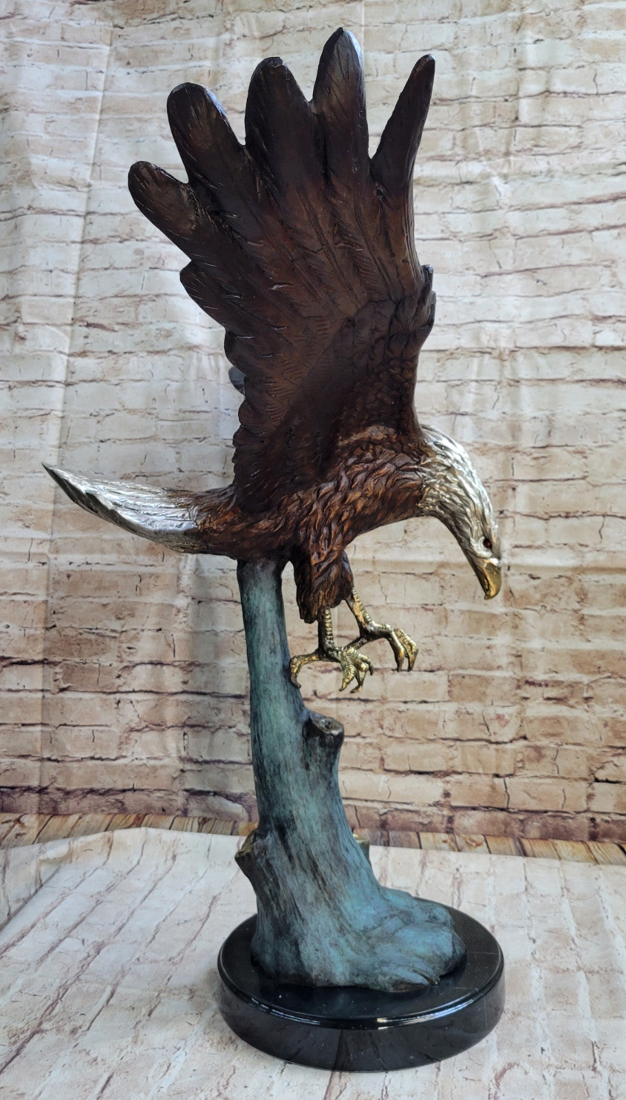 Moigniez Bronze Eagle Sculpture - Multi Color PATINA - Signed Figurine Gift Deal