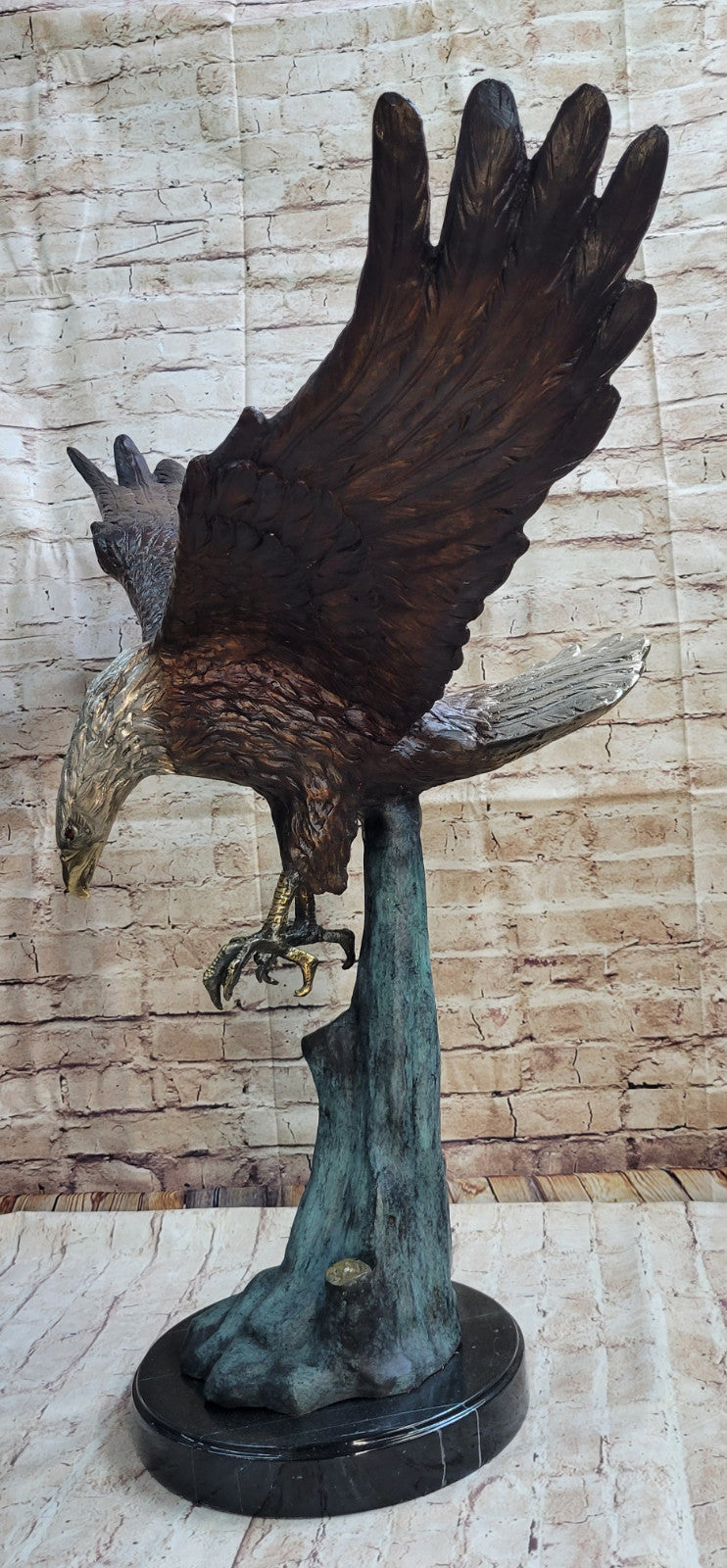 Moigniez Bronze Eagle Sculpture - Multi Color PATINA - Signed Figurine Gift Deal