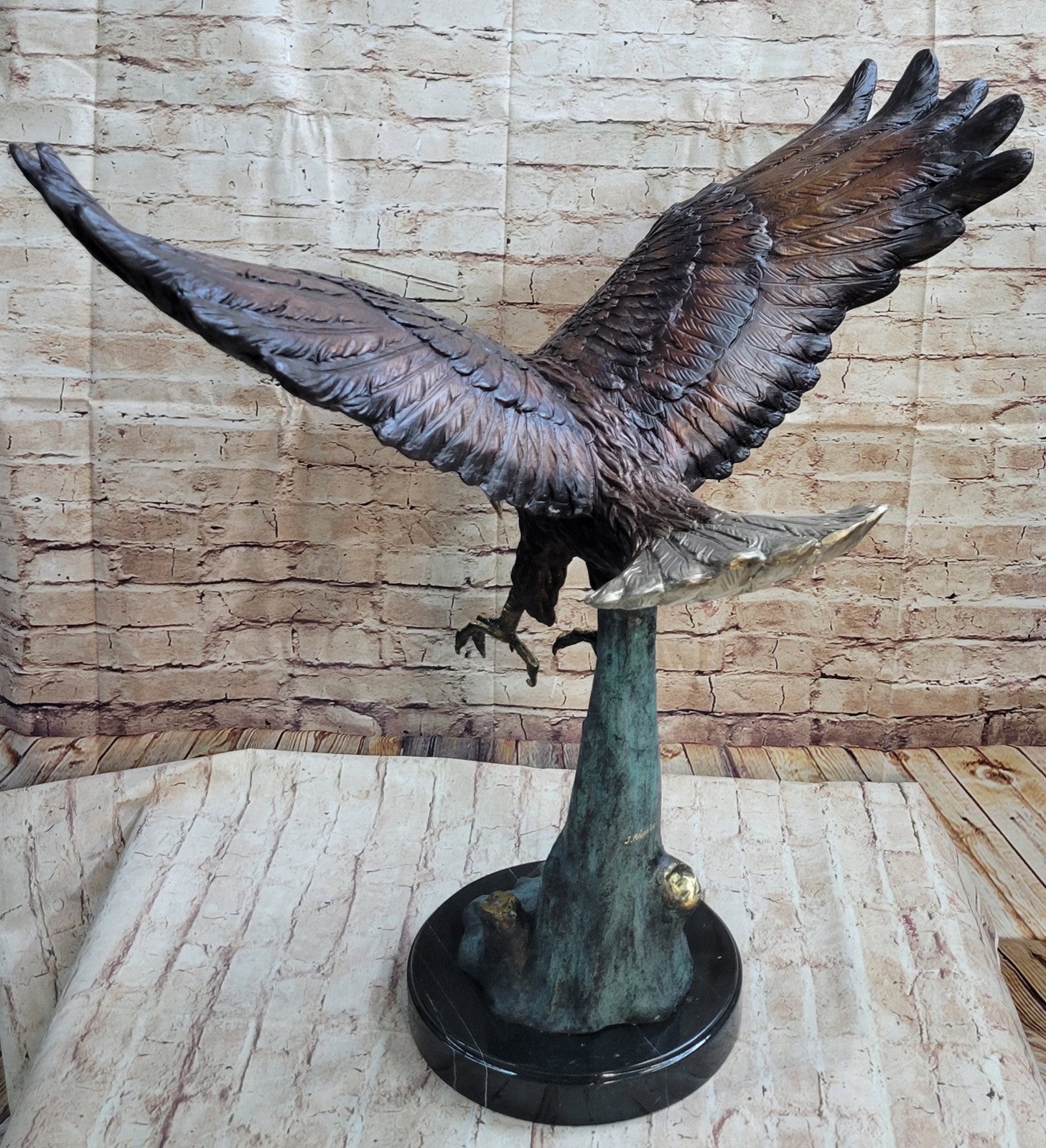 Moigniez Bronze Eagle Sculpture - Multi Color PATINA - Signed Figurine Gift Deal