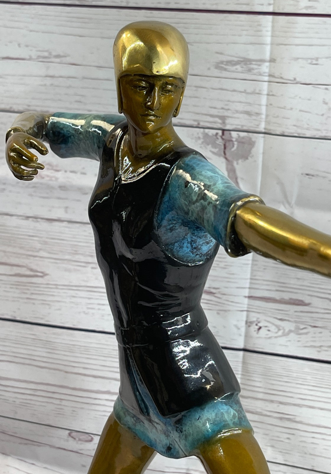 vintage Apollo Greek God Style Archer Nude Male Bronze Sculpture Statue History