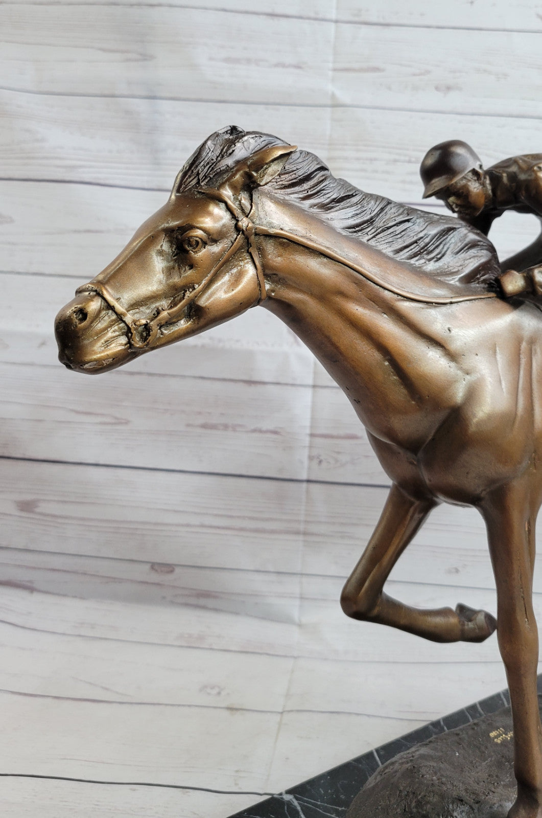Marius Male Jockey Horse Race Bronze Sculpture - Handcrafted Limited Edition Collectible