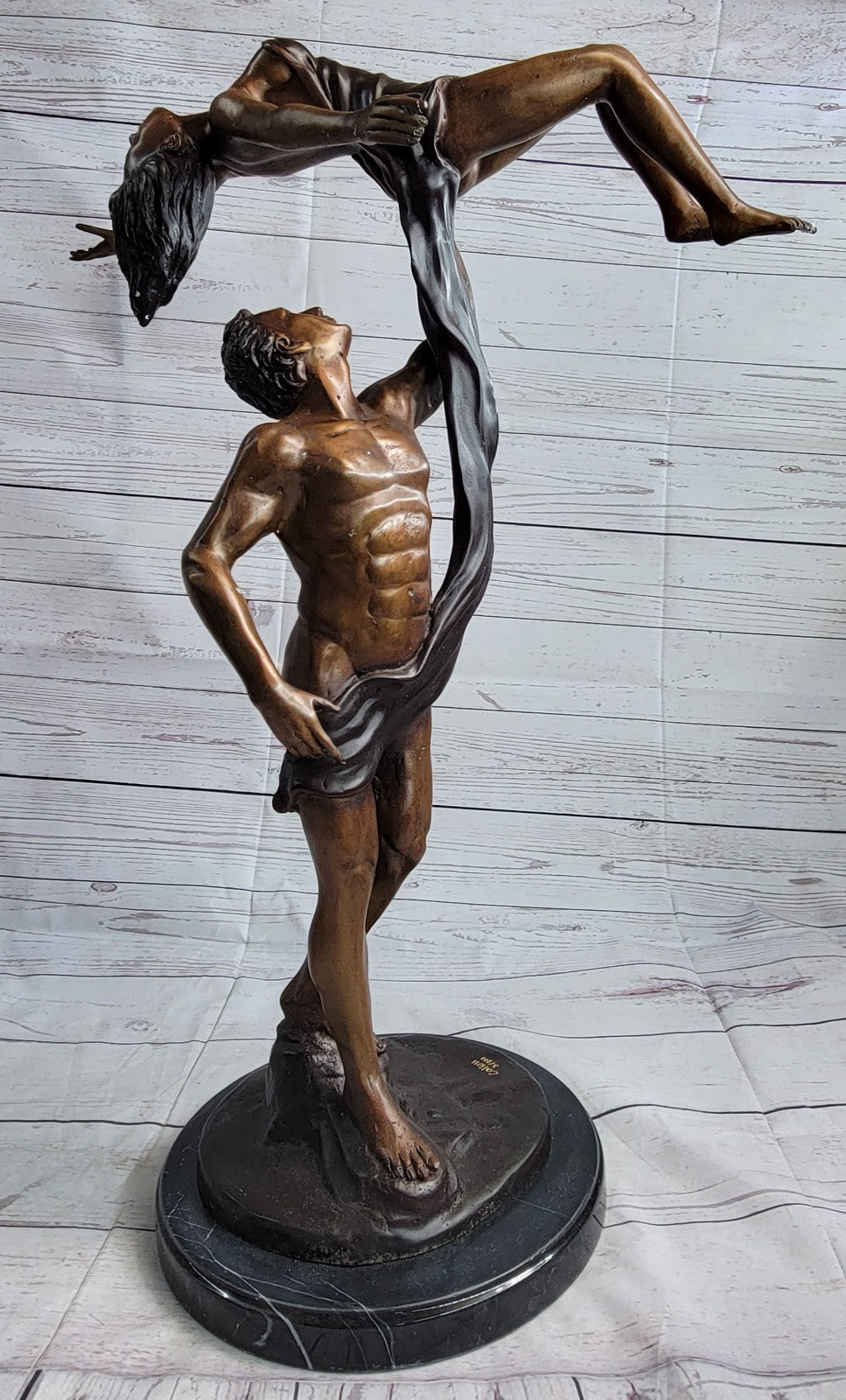 Handcrafted bronze sculpture SALE Ballerina Dancer Poised Collette Signed DEAL