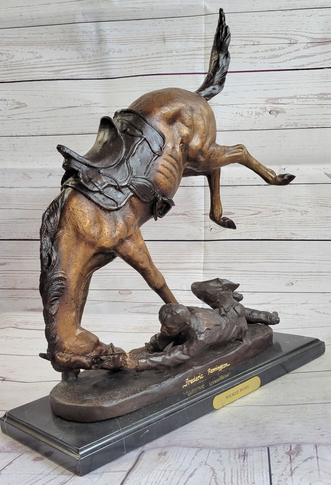 Handcrafted bronze sculpture SALE Decor Art Remington Frederic By Pony Wicked