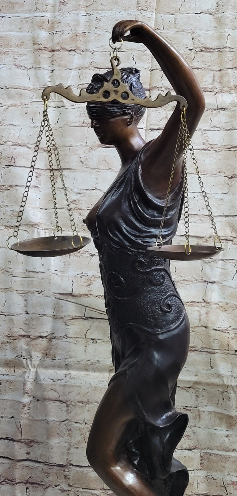 Ancient Greek Goddess Themis / Blind Lady Justice bronze/statue 91cm/36" Nude