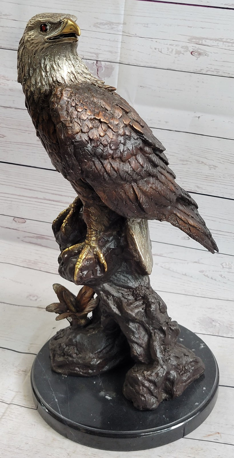 VINTAGE BRONZE EAGLE STATUE SCULPTURE BY JULES MOIGNIEZ SIGNED HOT CAST STATUE