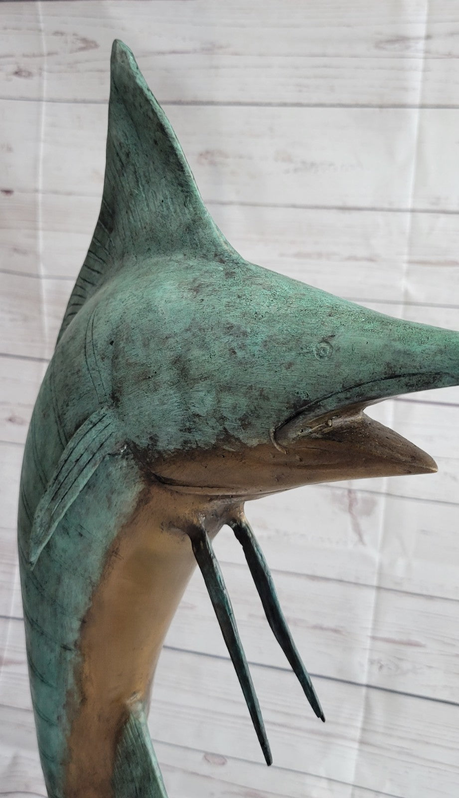 SIGNED MARIUS COLLECTORS EDITION SWORD FISH SEA OCEAN BRONZE STATUE SCULPTURE