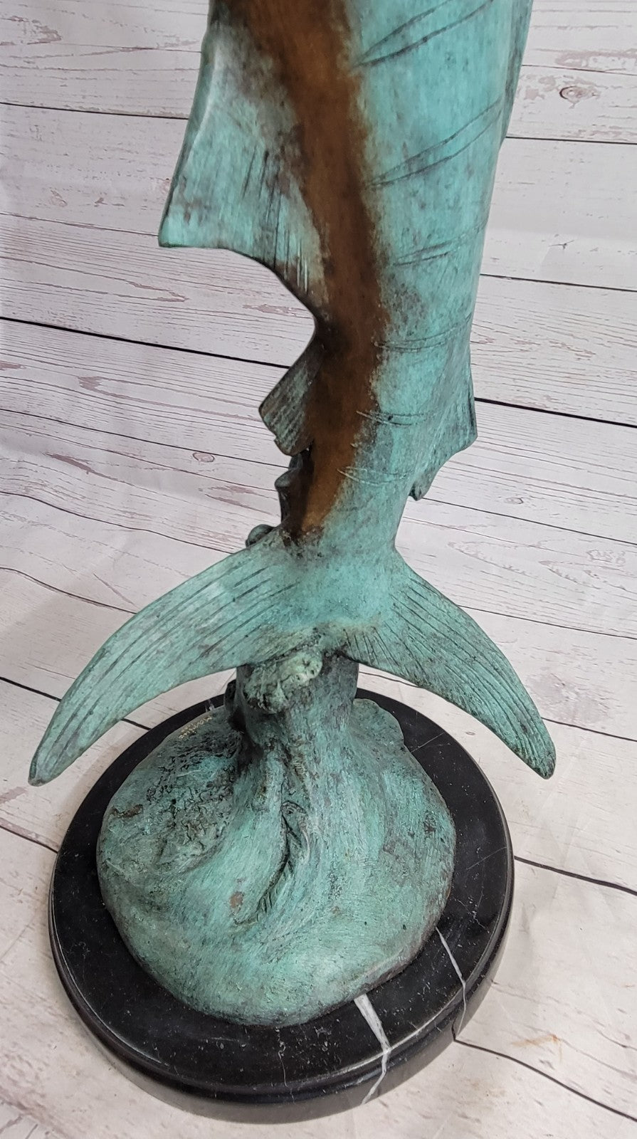 SIGNED MARIUS COLLECTORS EDITION SWORD FISH SEA OCEAN BRONZE STATUE SCULPTURE