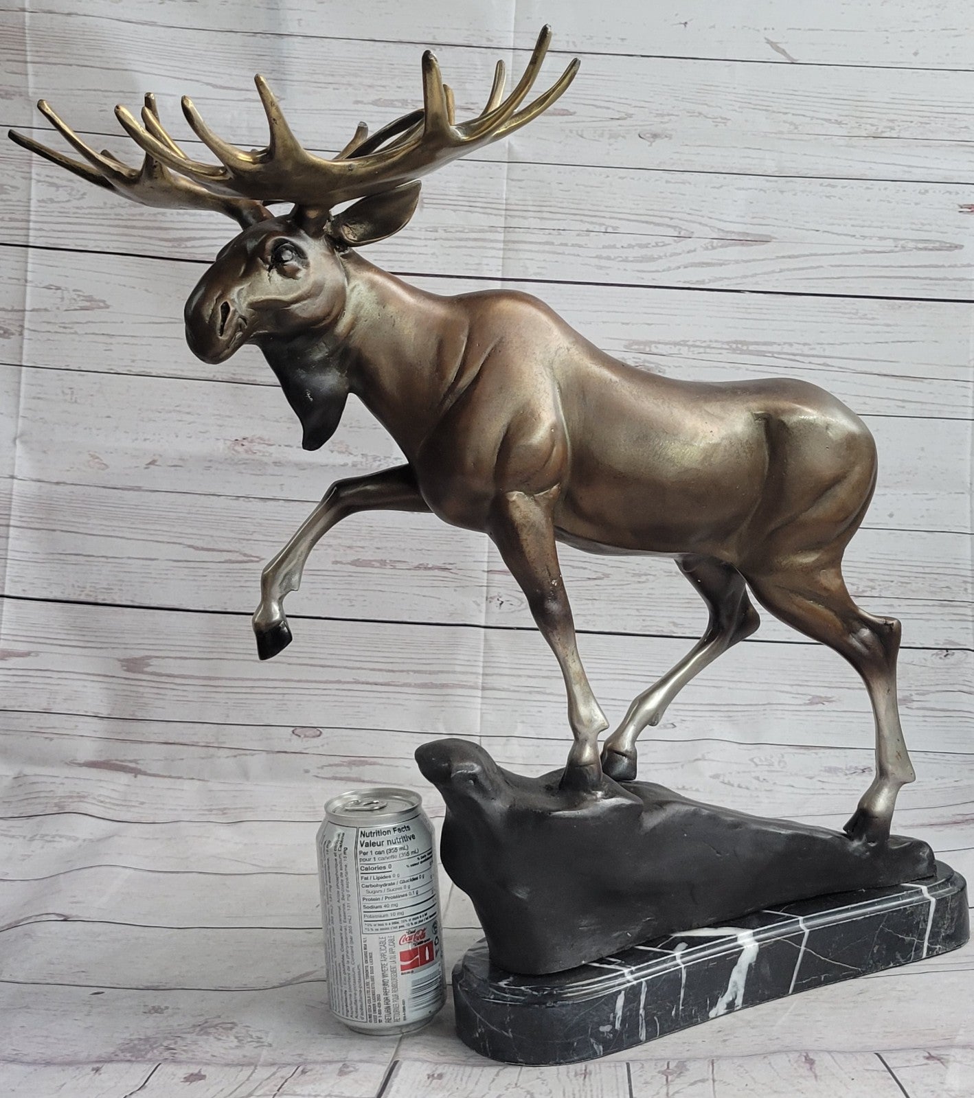 Great Detailed Moose Bronze Sculpture Home/Cabin/Office Decoration Decor Sale