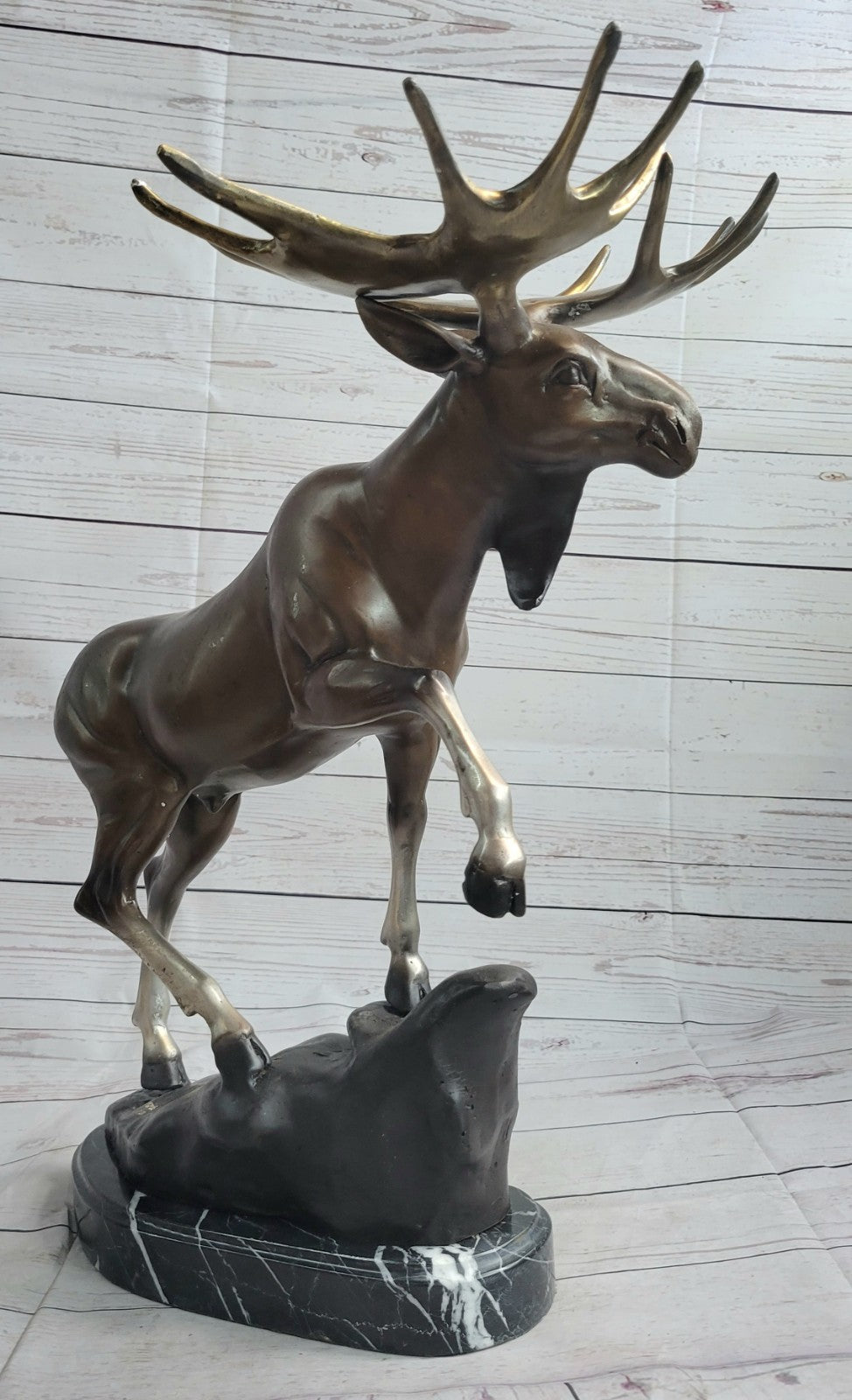 Great Detailed Moose Bronze Sculpture Home/Cabin/Office Decoration Decor Sale