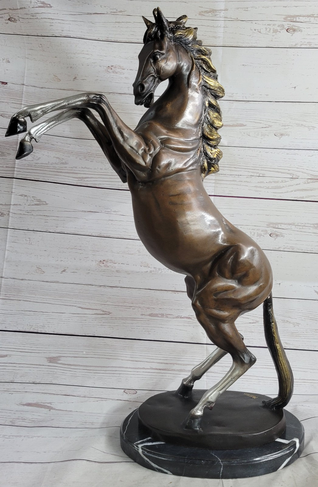 Bronze Sculpture Numbered Limited Edition Stallion Horse  Animal Hand Made