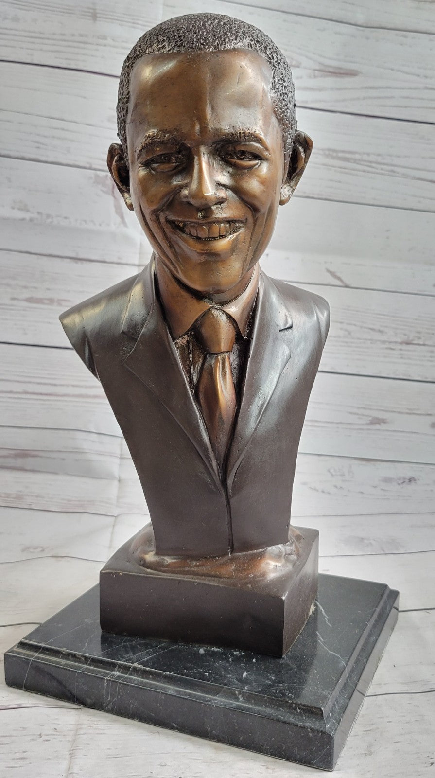 Signed Sealed Numbered Marius  , Barack Obama Bronze Sculpture 2017 Artwork