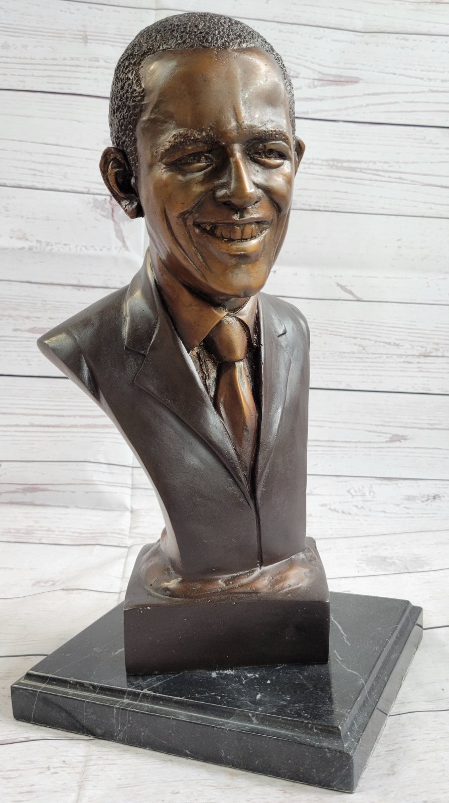 Signed Sealed Numbered Marius  , Barack Obama Bronze Sculpture 2017 Artwork