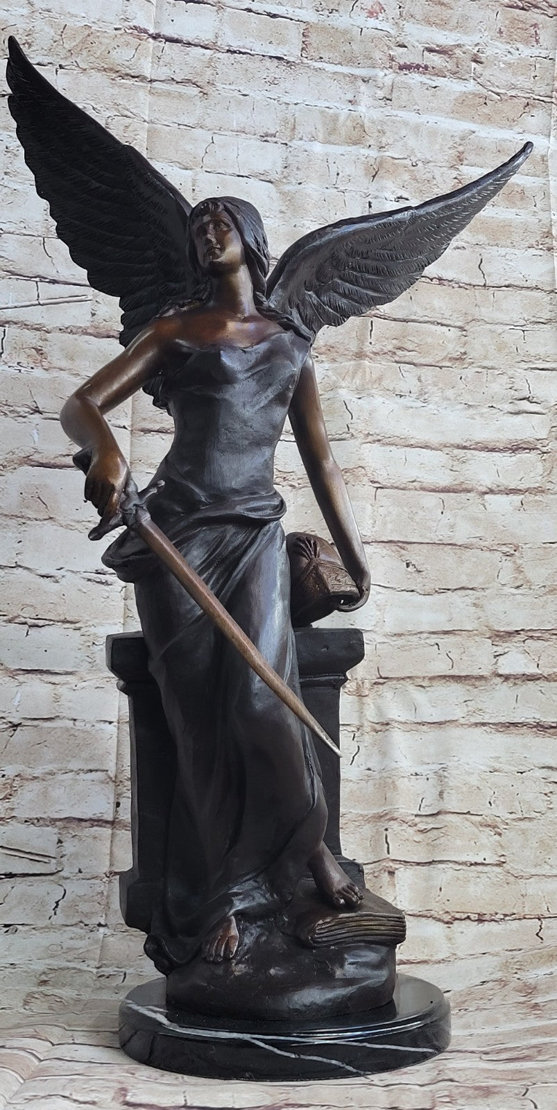 Female Knight by Famous French Artist Moreau Bronze Sculpture Museum Quality Art