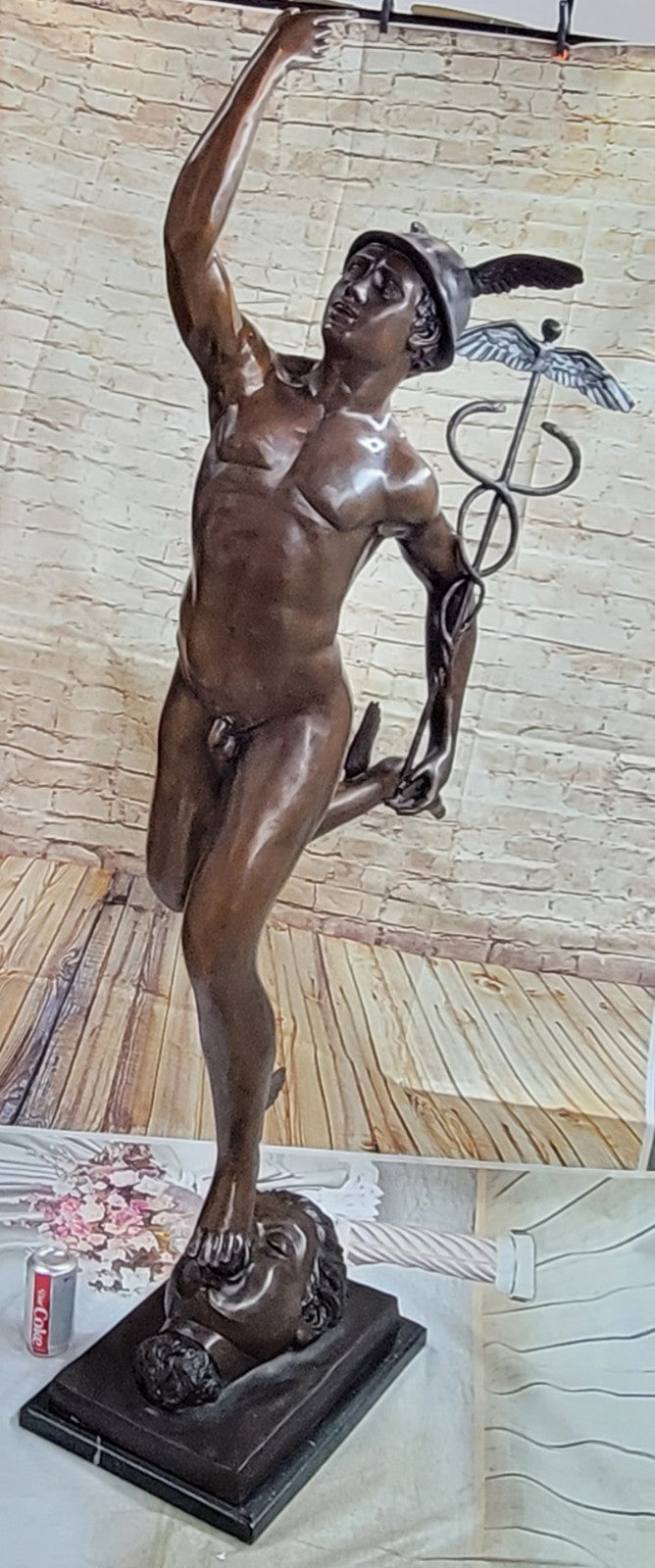 HUGE BRONZE STATUE OF FLYING MERCURY BRONZE SCULPTURE HOT CAST HOME DECOR SALE