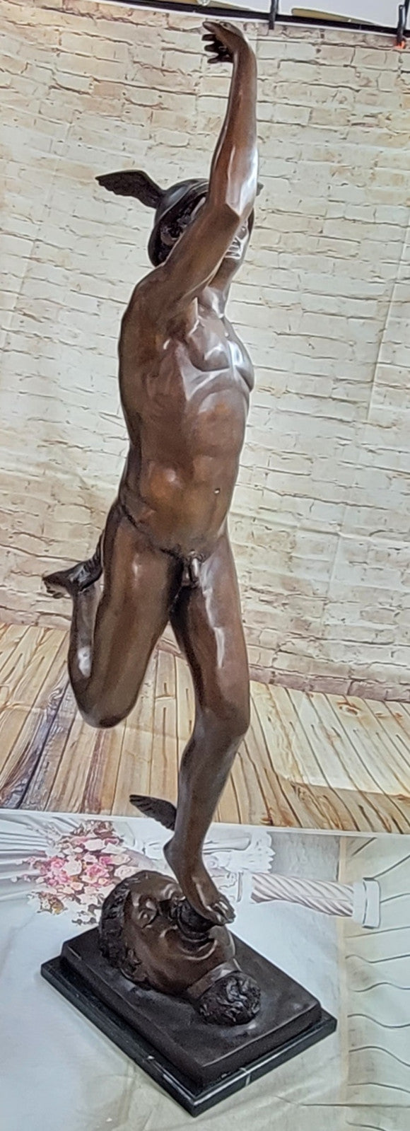 HUGE BRONZE STATUE OF FLYING MERCURY BRONZE SCULPTURE HOT CAST HOME DECOR SALE