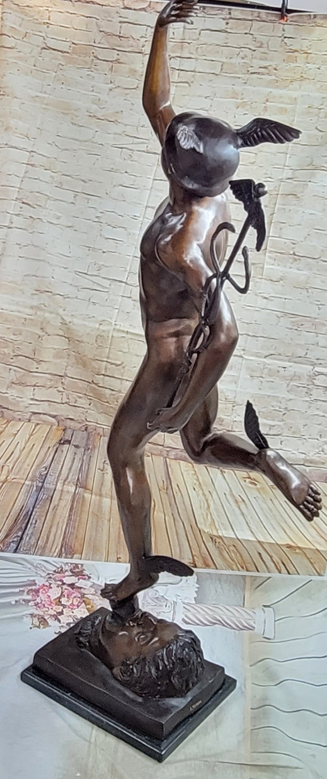 HUGE BRONZE STATUE OF FLYING MERCURY BRONZE SCULPTURE HOT CAST HOME DECOR SALE