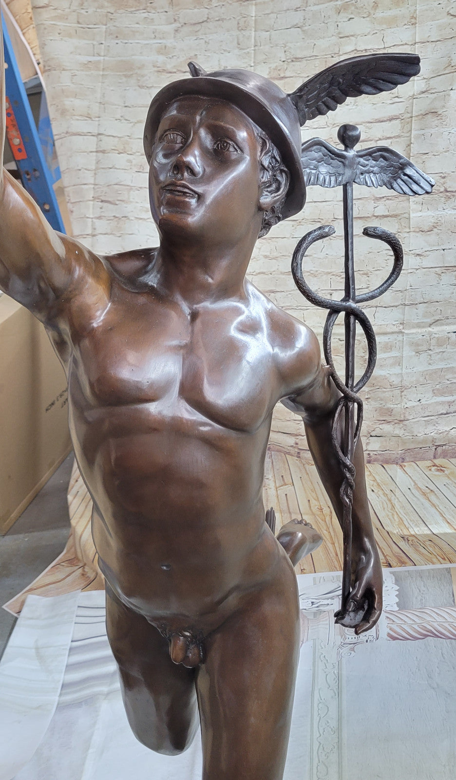 HUGE BRONZE STATUE OF FLYING MERCURY BRONZE SCULPTURE HOT CAST HOME DECOR SALE