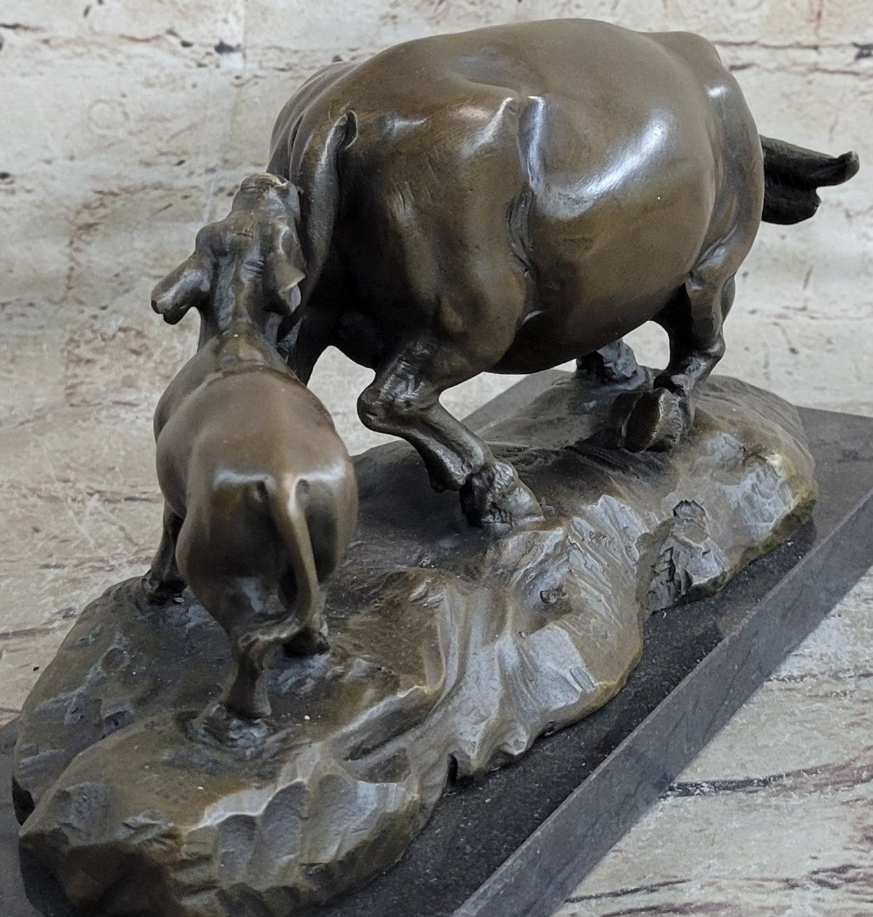 Handcrafted Vienna Bronze Bull Sculpture Abstract Modern Classic Artwork