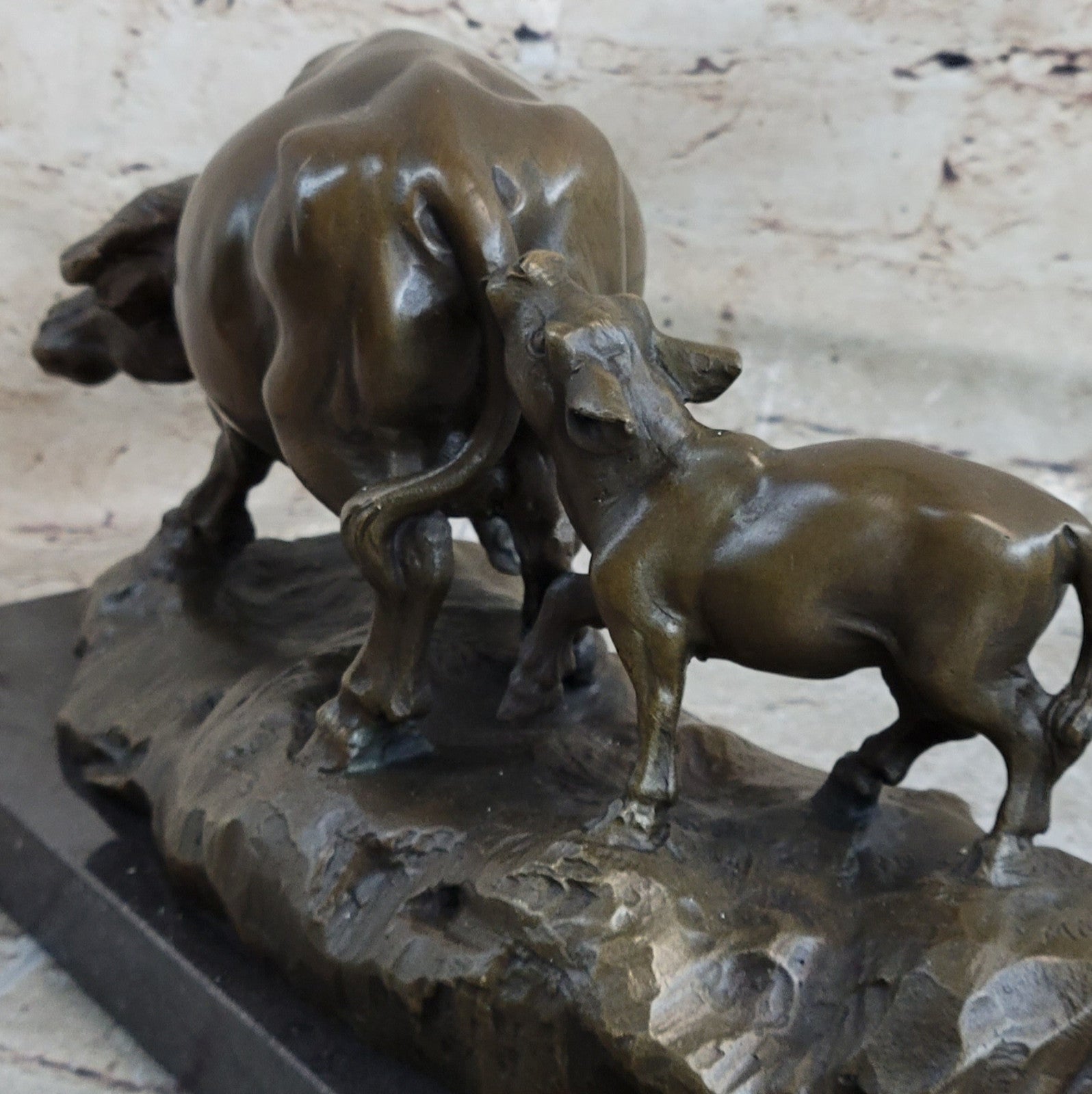 Handcrafted Vienna Bronze Bull Sculpture Abstract Modern Classic Artwork