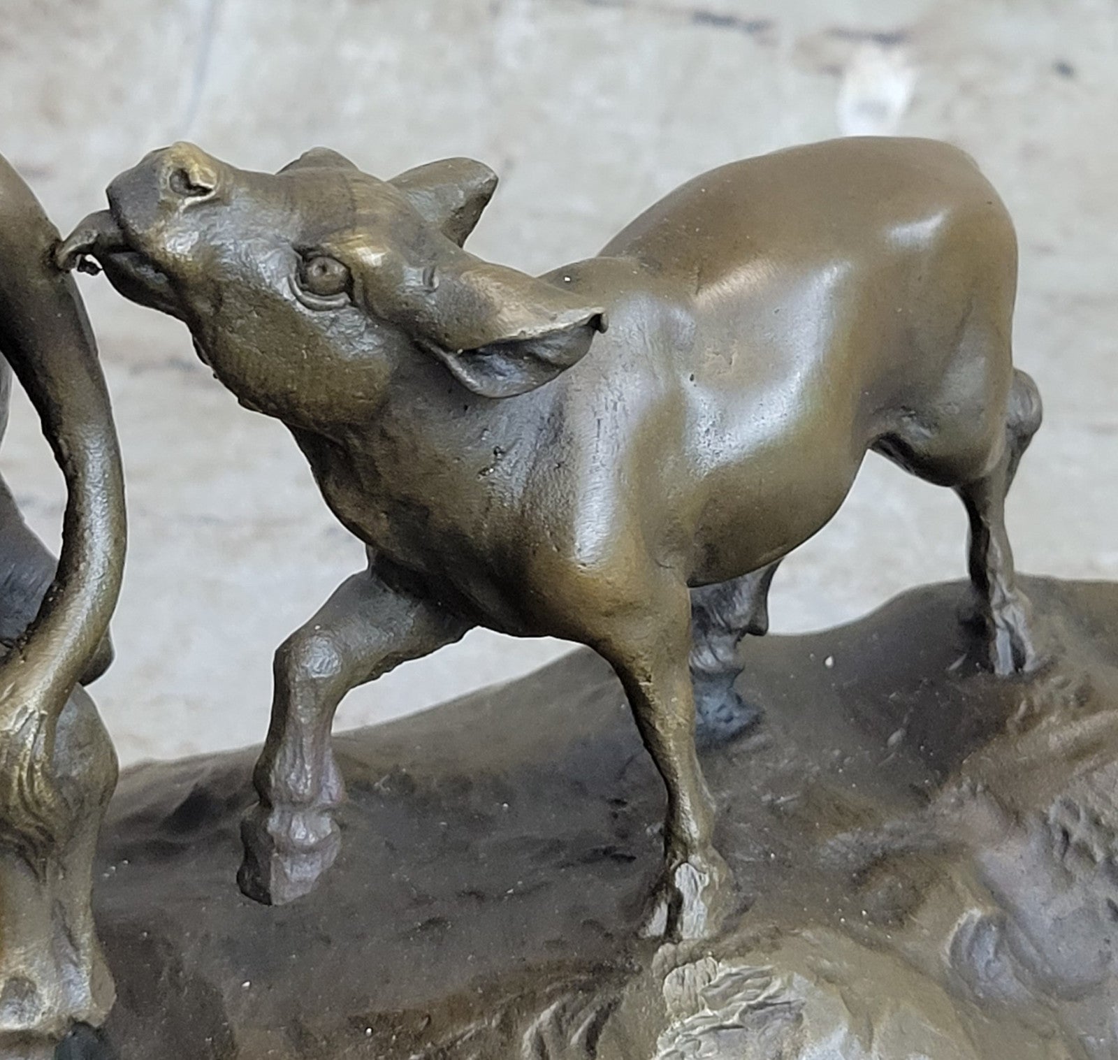 Handcrafted Vienna Bronze Bull Sculpture Abstract Modern Classic Artwork