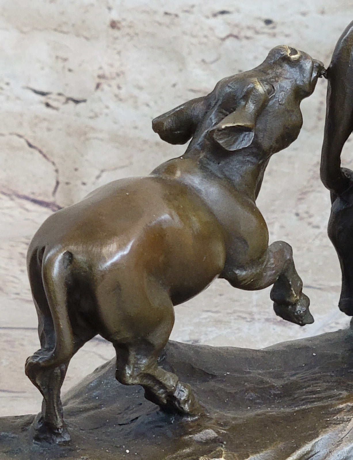 Handcrafted Vienna Bronze Bull Sculpture Abstract Modern Classic Artwork