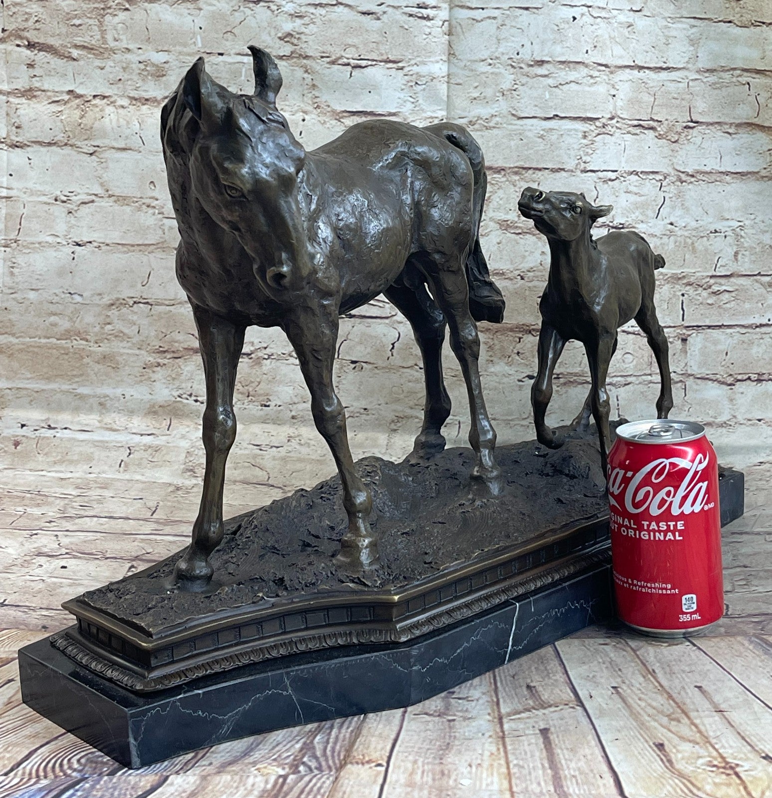 Very Heavy Bronze " Mare With Rearing Colt" By. French sculptor MILO Sculpture