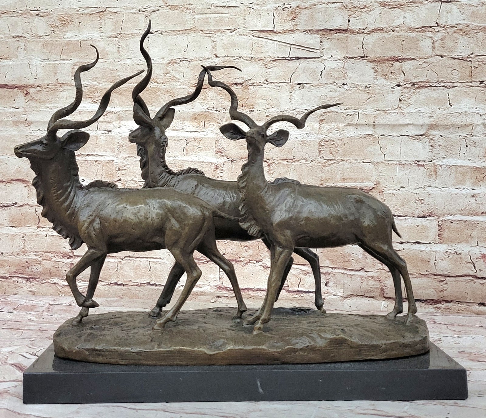 Miguel Lopez`s Hot Cast Bronze Gazelle Statue - Fine Art Collectible Sculpture