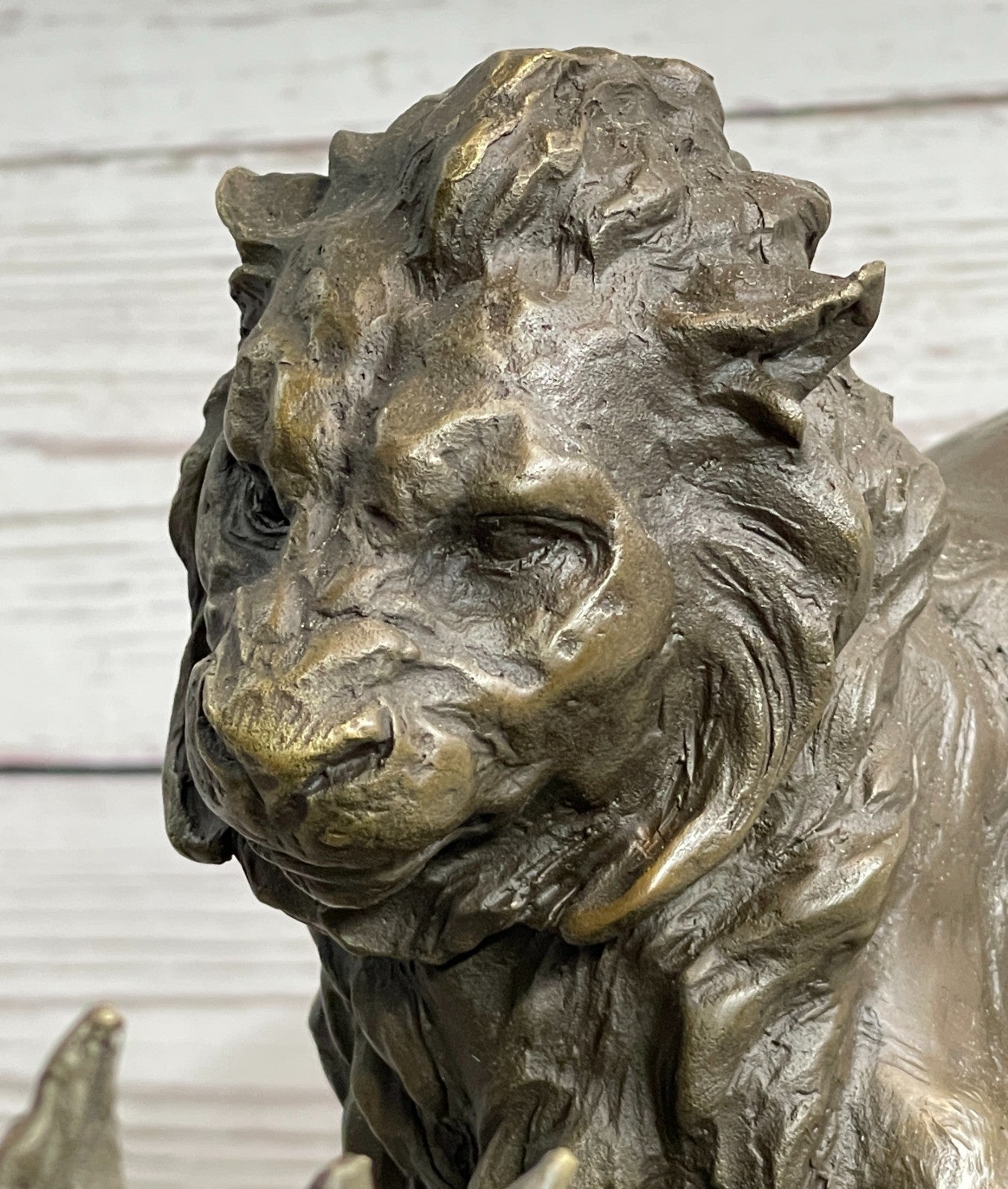 Hot Cast Bronze: Lion Attacking Porcupine Statue by Milo, Fine Art Sculpture Gift