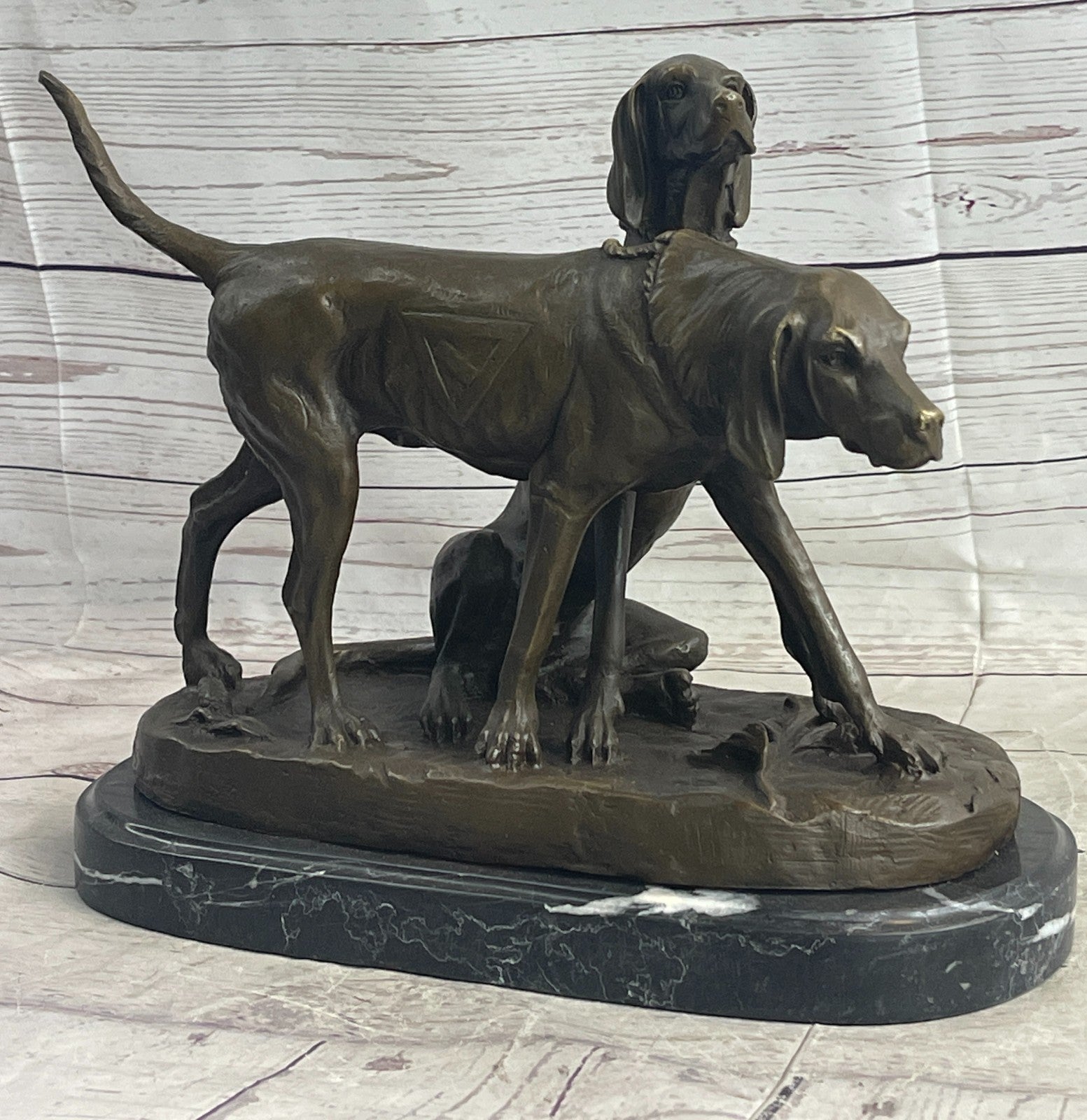 Handcrafted bronze sculpture SALE Dogs Hunting Signed Hot Cast Figurine Figure