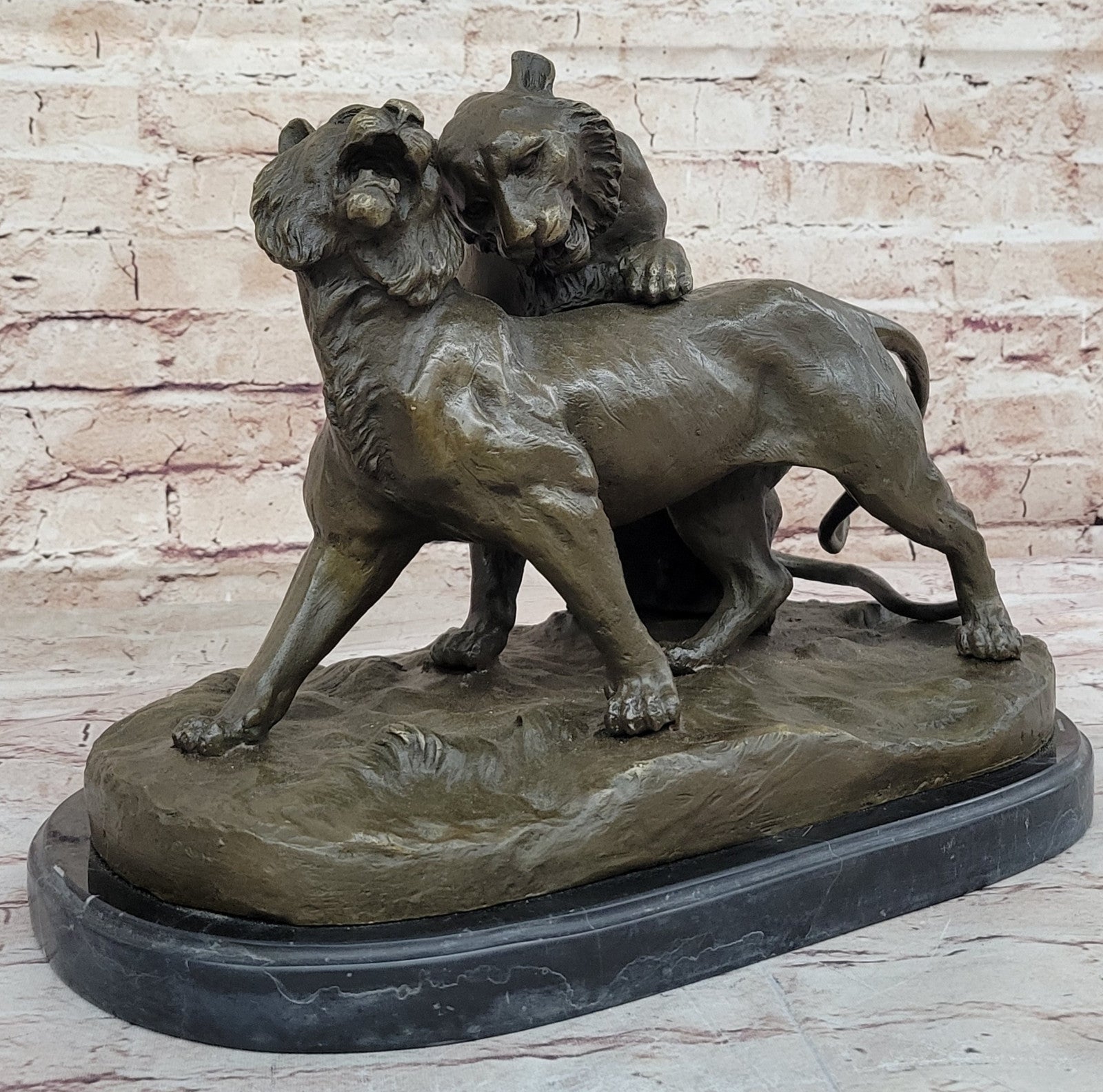 Hot Cast Wildlife Sculpture: Charles Valton`s Signed Bronze Mountain Lion Statue