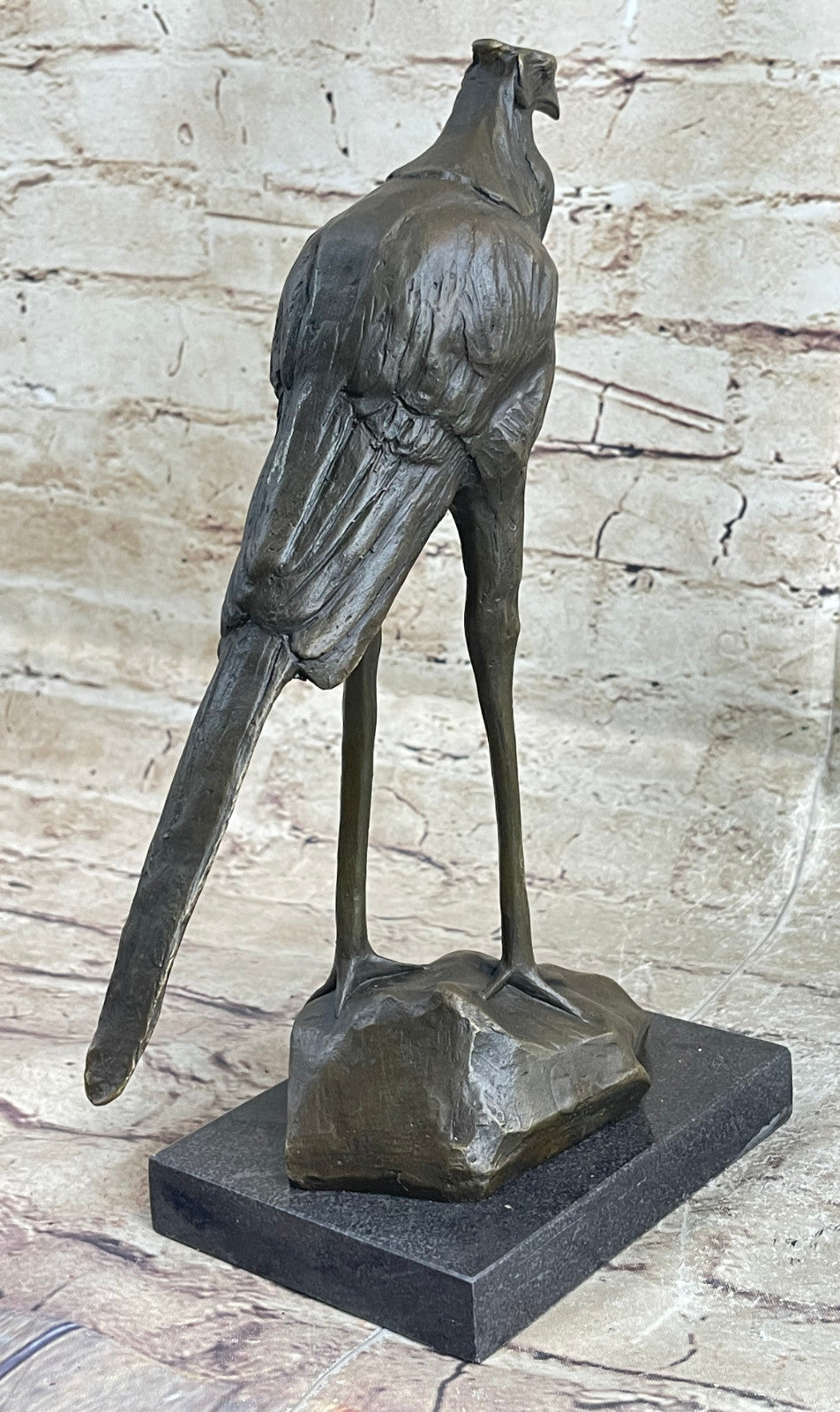 Bronze Sculpture, Hand Made Statue REMBRANDT BUGATTI STORK EXOTIC Figurine Decor
