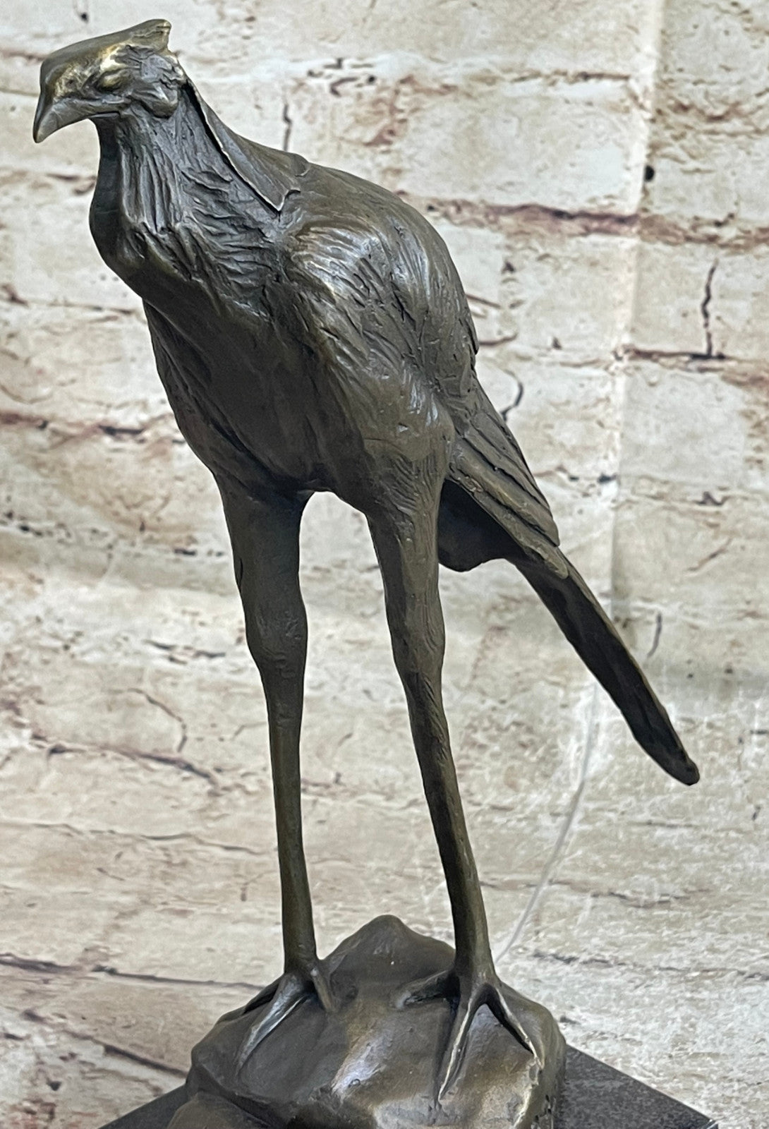 Bronze Sculpture, Hand Made Statue REMBRANDT BUGATTI STORK EXOTIC Figurine Decor