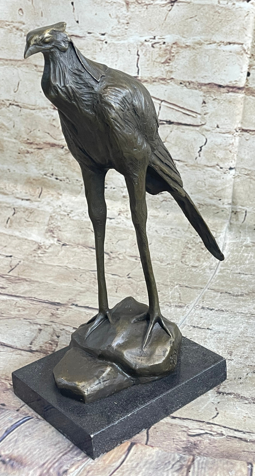Bronze Sculpture, Hand Made Statue REMBRANDT BUGATTI STORK EXOTIC Figurine Decor